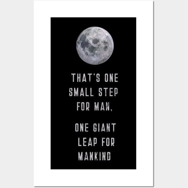 Moon Landing Quote (v3) Wall Art by bluerockproducts